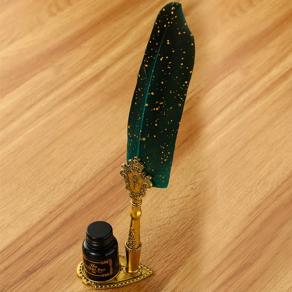 Spiritual Wellness Feather Pen Writing Ink Set