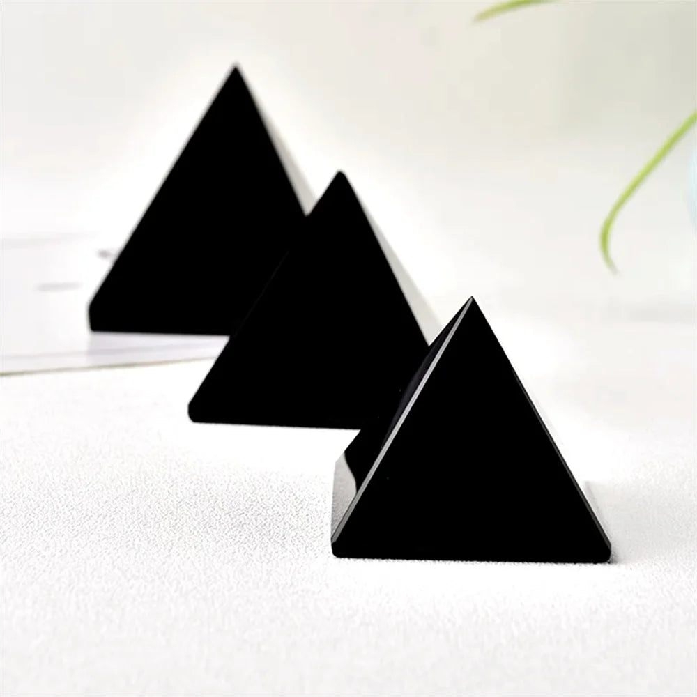 Spiritual Wellness Black Obsidian Crystal Pyramid