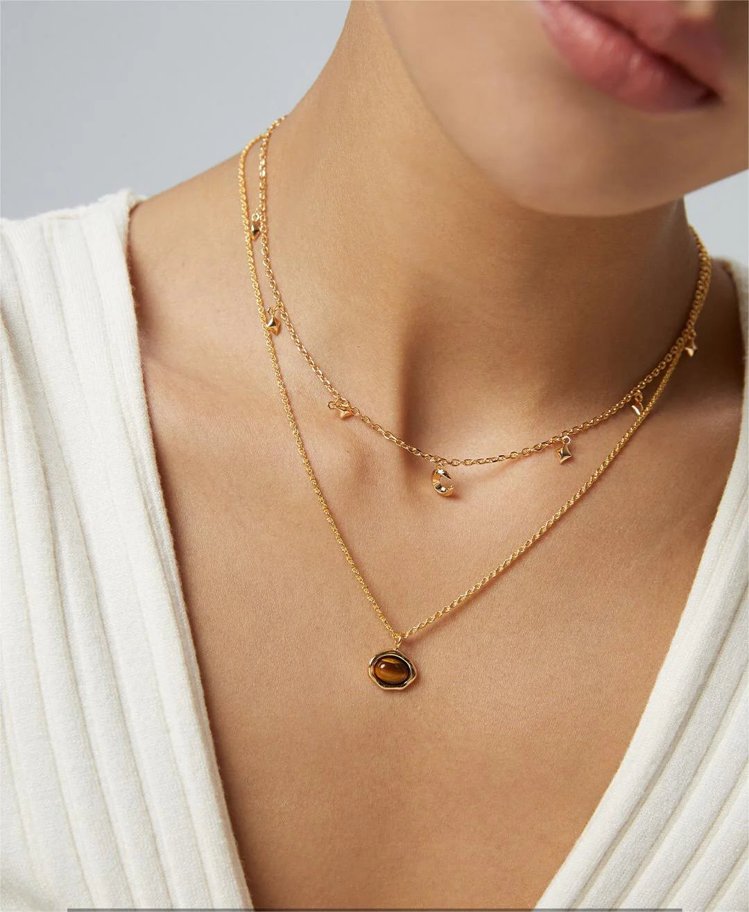 Spiritual Wellness — Tiger’s Eye / Malachite Stone Necklace