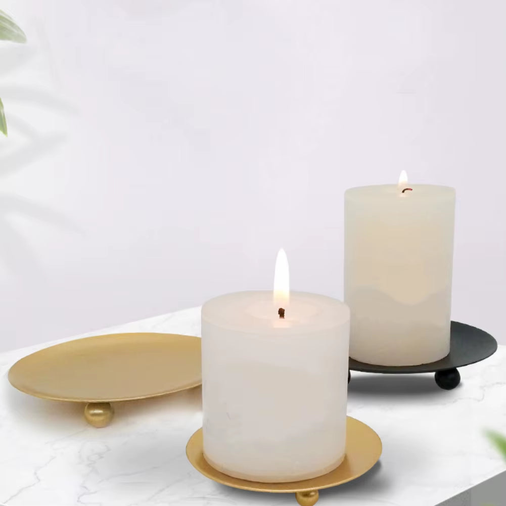 Spiritual Wellness Iron Plate Pillar Candle Holder