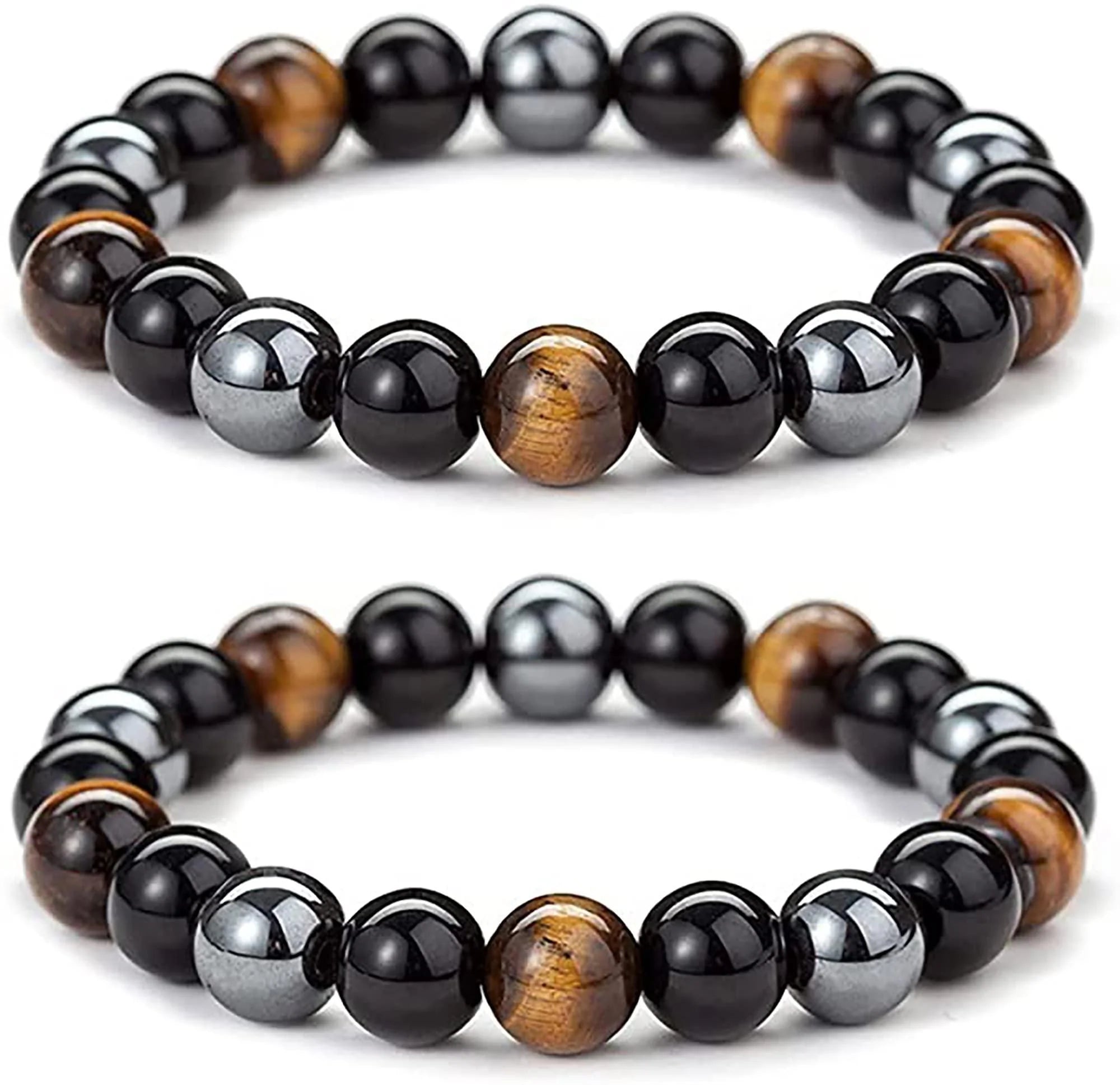 Spiritual Wellness — Triple-Protection Bracelet (Obsidian, Hematite, Blue Tiger Eye)