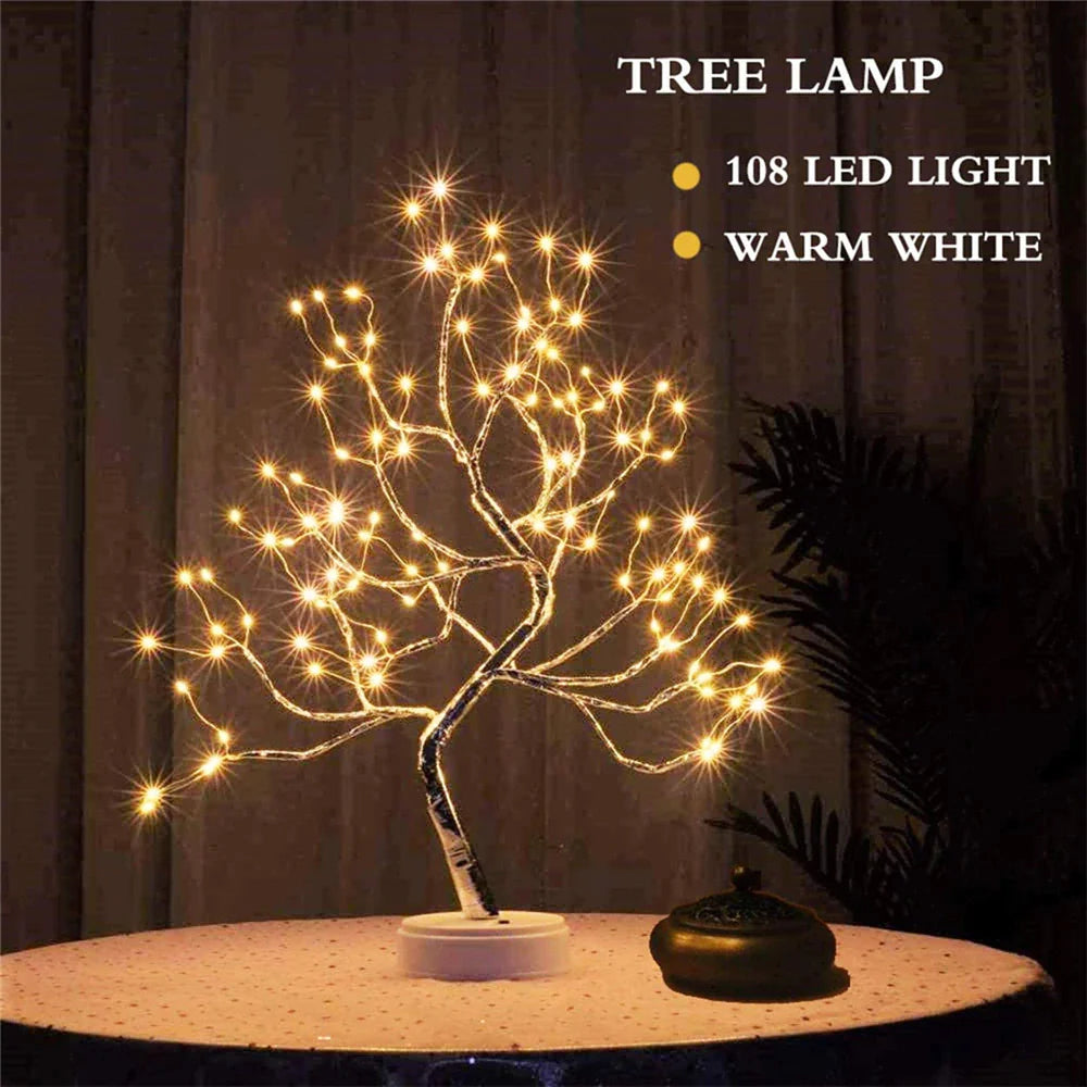 Spiritual Wellness LED Mini Tree Night Light (Copper Wire Garland)