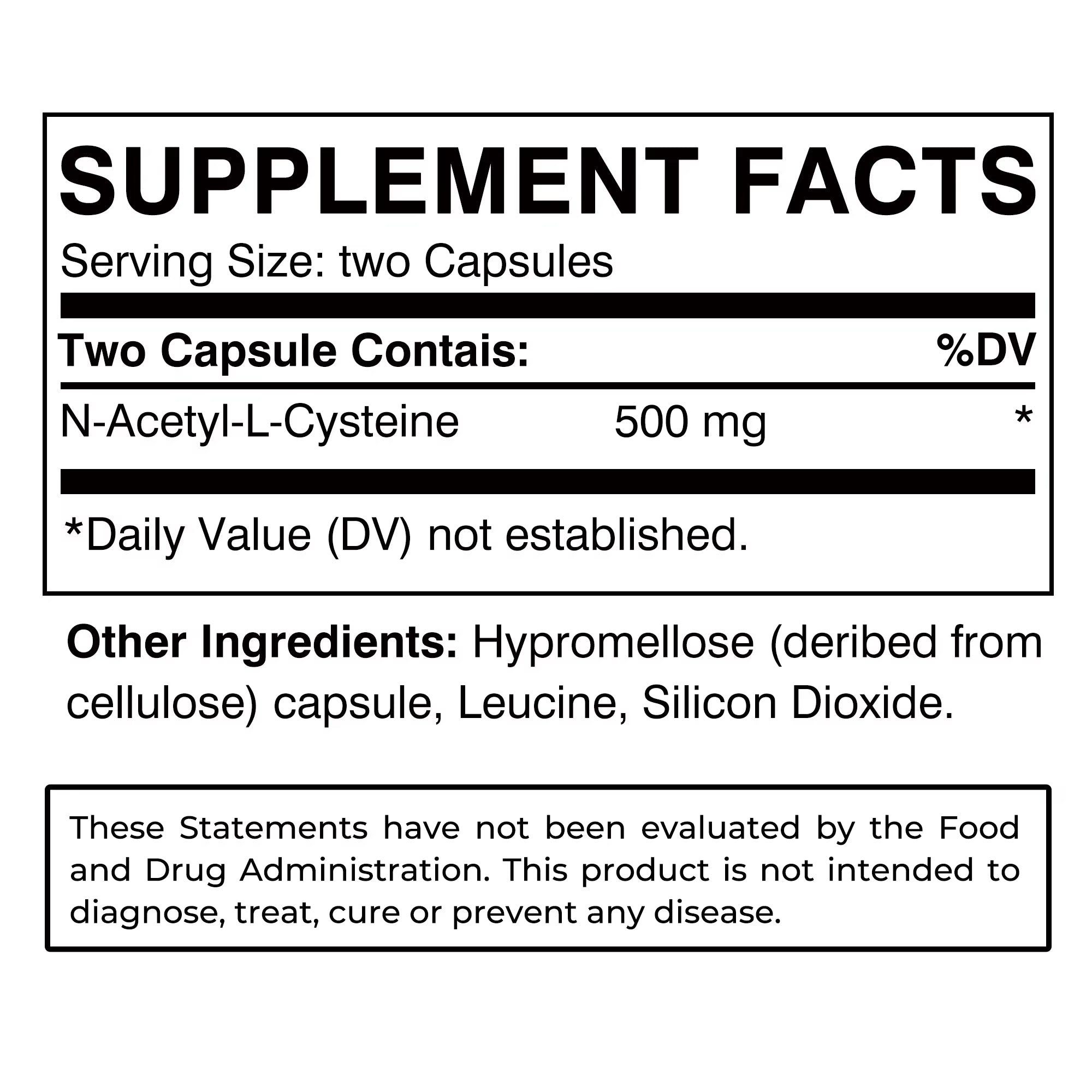 NAC Supplement - N-Acetylcysteine - Antioxidant, Promotes Liver and Kidney Detoxification, Support Skin Health - 120 Capsules