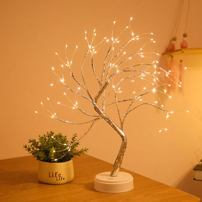 Spiritual Wellness LED Mini Tree Night Light (Copper Wire Garland)