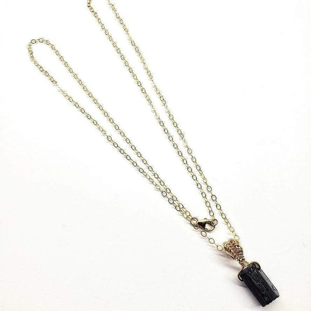 Spiritual Wellness — Raw Black Tourmaline Gemstone Necklace
