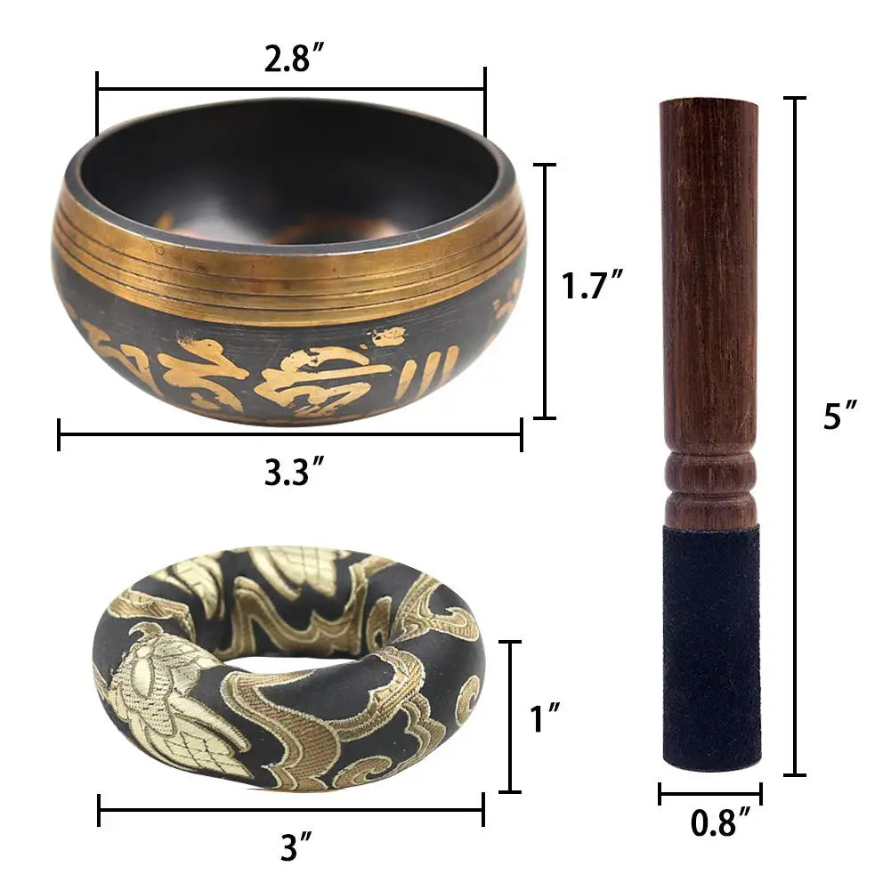Spiritual Wellness: Lotus Singing Bowl Set with Mallet & Cushion