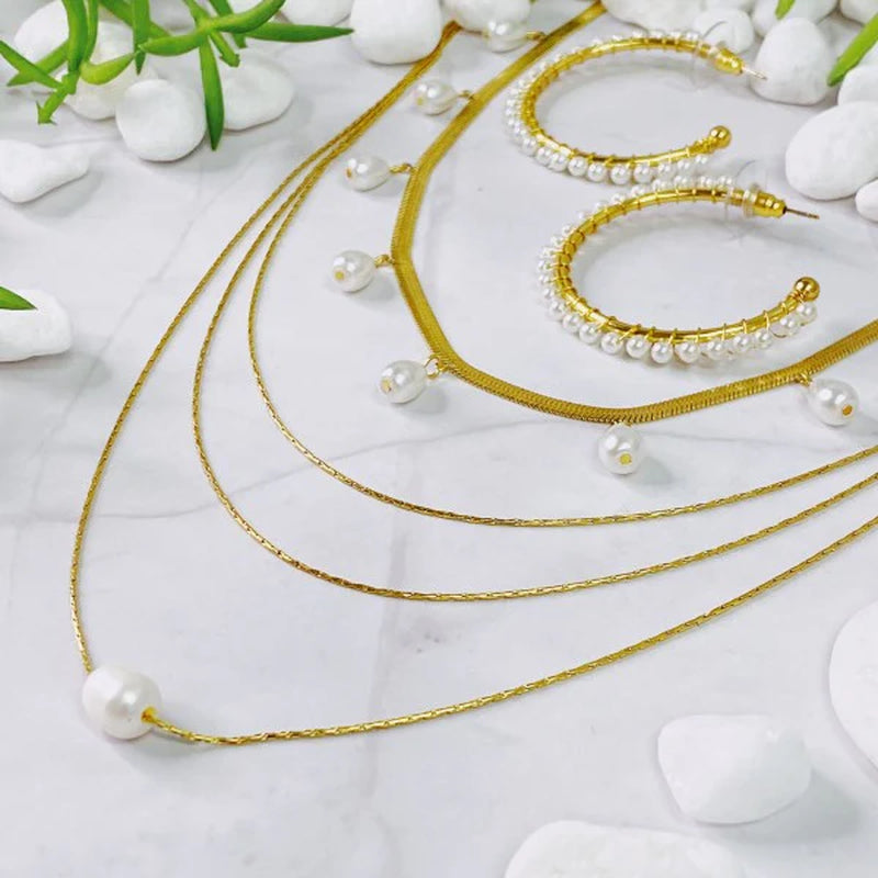 Spiritual Wellness — Layered Freshwater Pearl Pendant Necklace