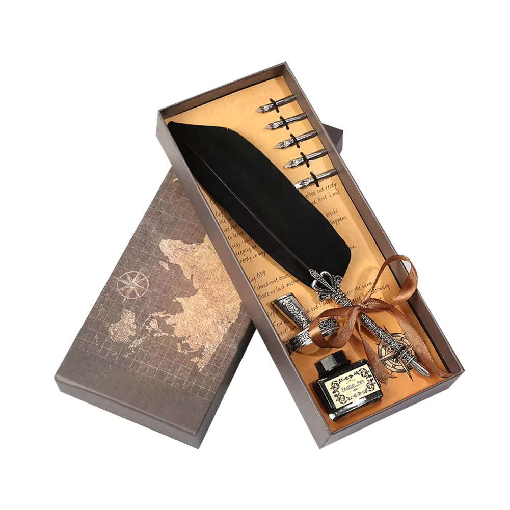 Spiritual Wellness Feather Pen Writing Ink Set
