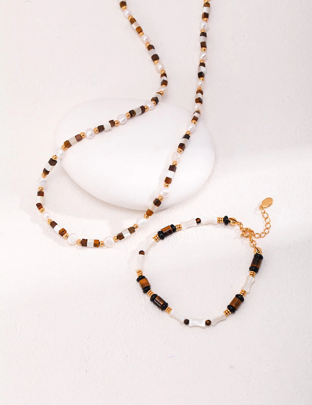 Spiritual Wellness — Tiger Eye + Mother-of-Pearl Bracelet