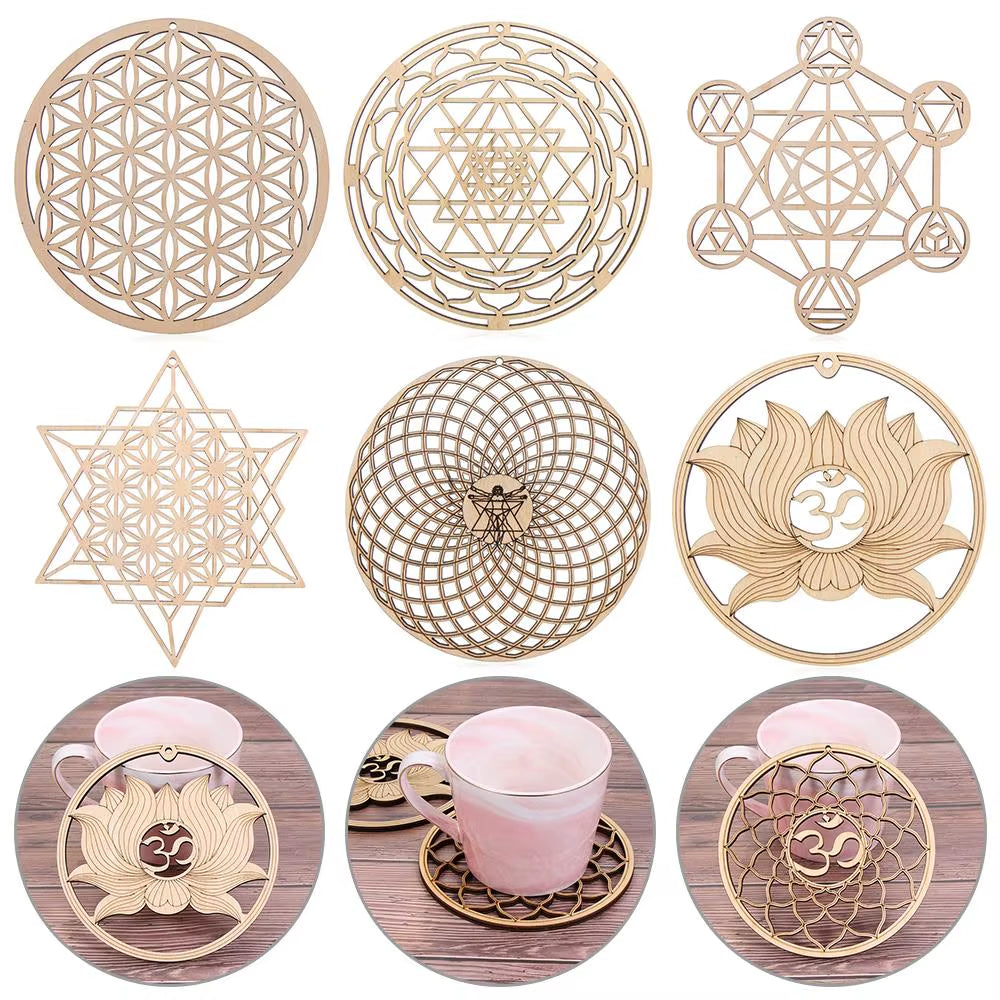 Spiritual Wellness Wooden “Flower of Life” Coasters / Wall Art