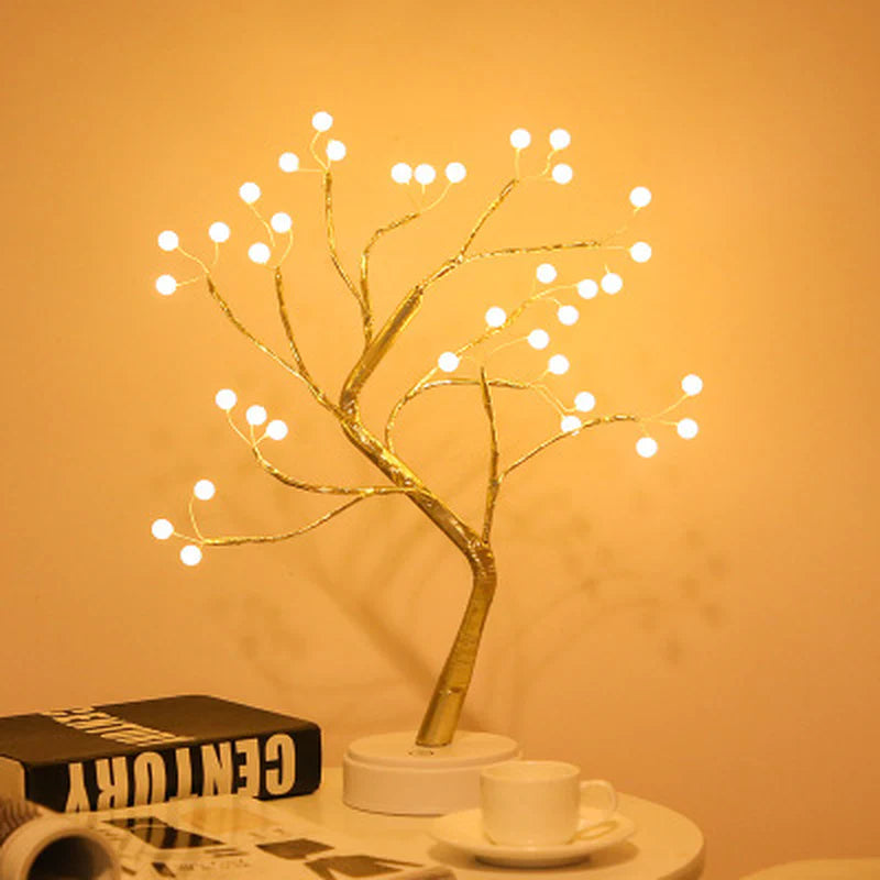 Spiritual Wellness LED Mini Tree Night Light (Copper Wire Garland)