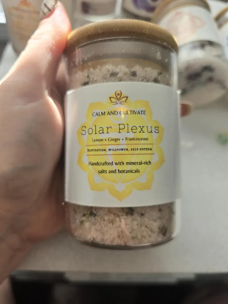 Spiritual Wellness Handmade 7-Chakra Bath Salt Gift Set with Crystals