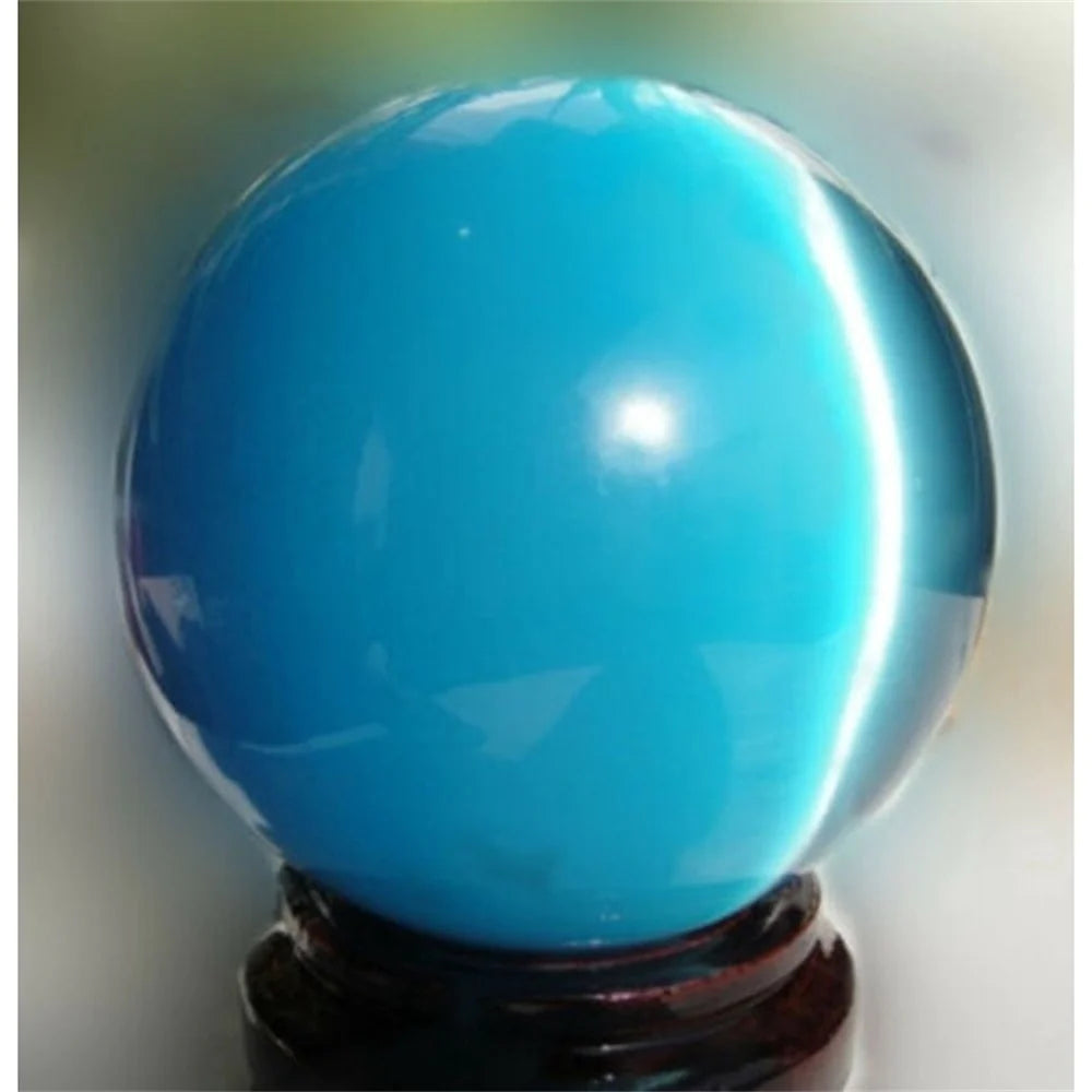 Spiritual Wellness Blue Cat’s-Eye Opal Quartz Sphere 40 mm