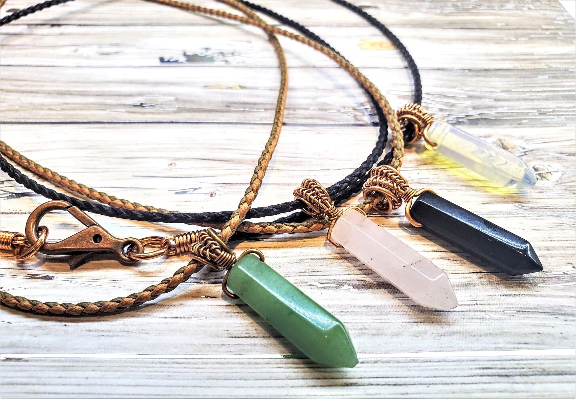 Spiritual Wellness — Vegan Wire-Wrapped Crystal Pendant