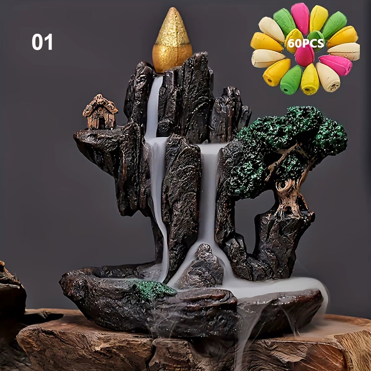 Spiritual Wellness “Mountains River” Reflux Incense Fountain