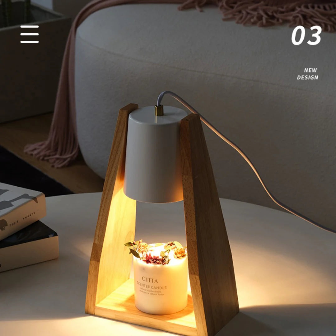 Spiritual Wellness Oriental Timber Wax Glow Adjustable Bedside Lamp