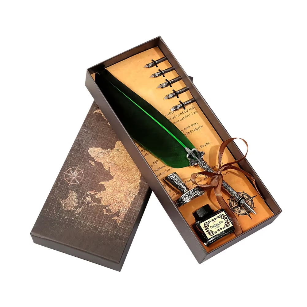 Spiritual Wellness Feather Pen Writing Ink Set