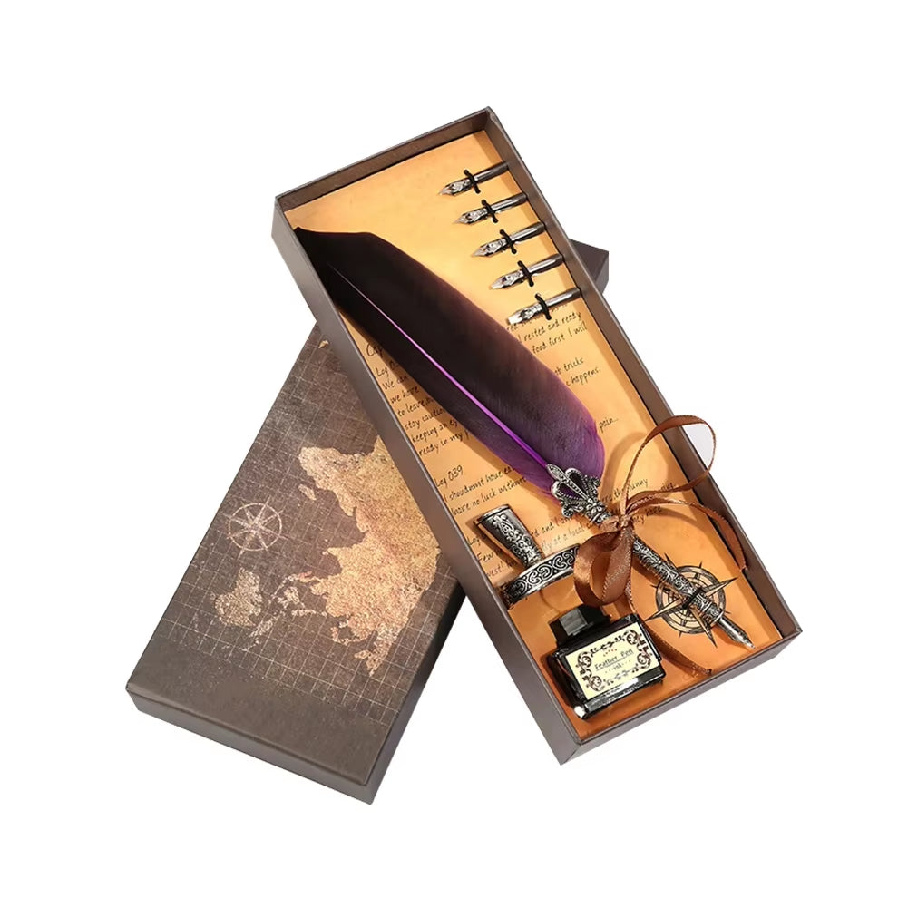 Spiritual Wellness Feather Pen Writing Ink Set