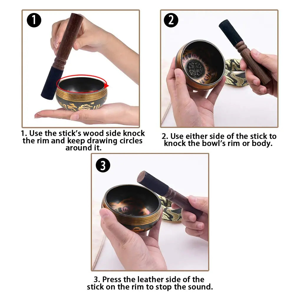Spiritual Wellness: Lotus Singing Bowl Set with Mallet & Cushion
