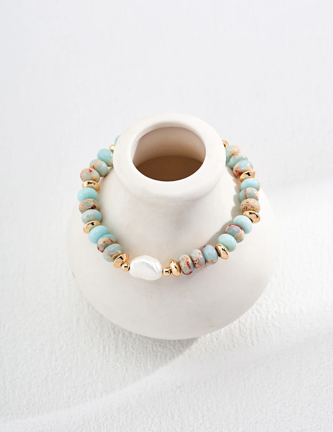 Spiritual Wellness — Natural Pearl Shoushan Stone Bracelet