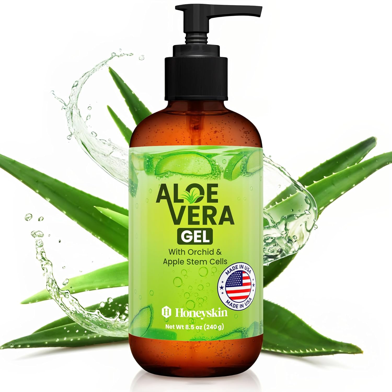 Soothing Aloe Vera Gel Made in the USA with Natural Ingredients (8 Fl Oz)