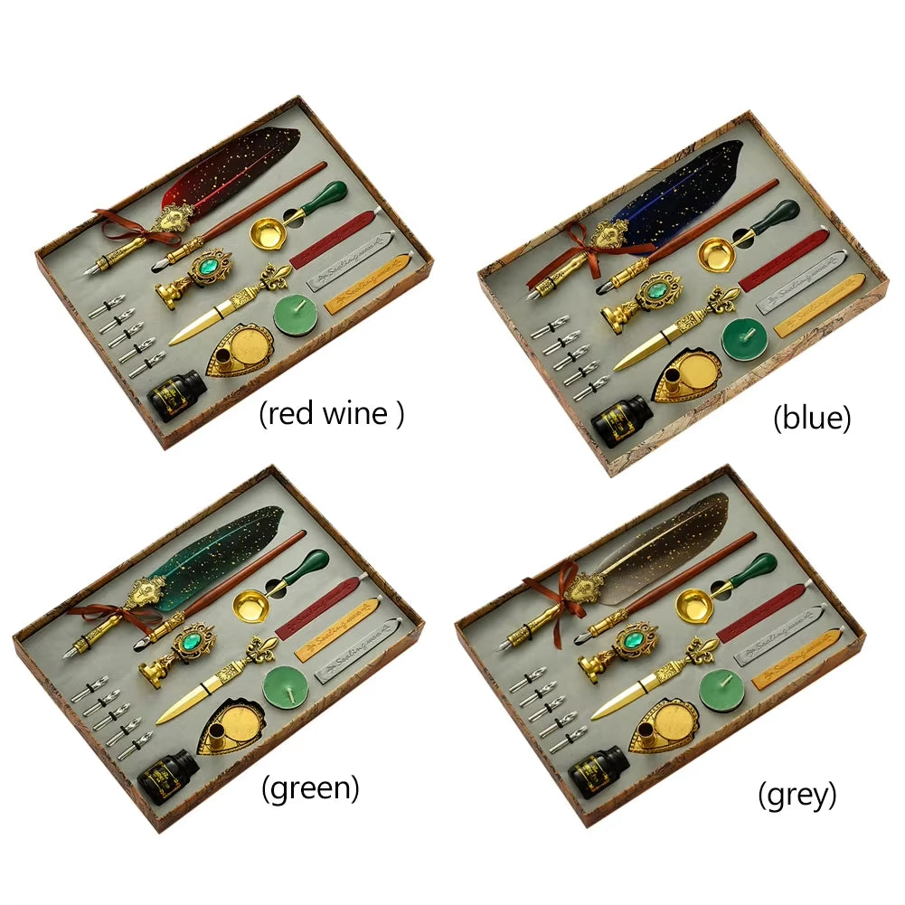 Spiritual Wellness Feather Pen Writing Ink Set