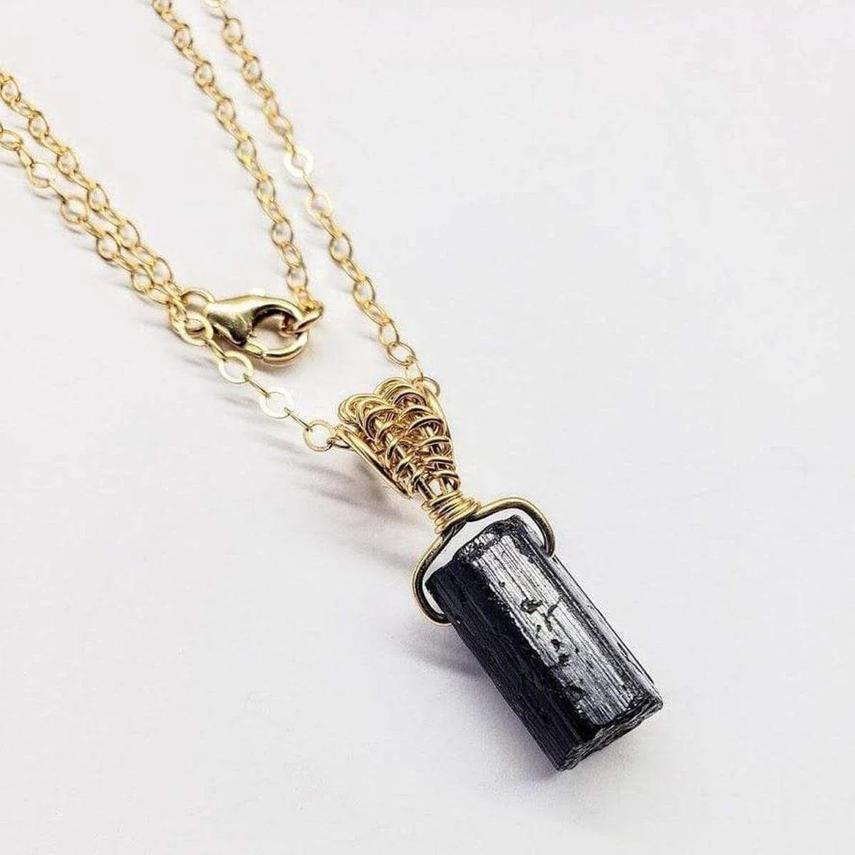 Spiritual Wellness — Raw Black Tourmaline Gemstone Necklace