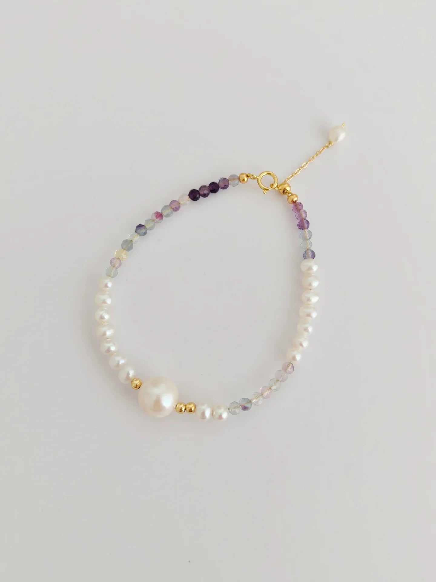Spiritual Wellness — Fluorite & Pearl Bracelet