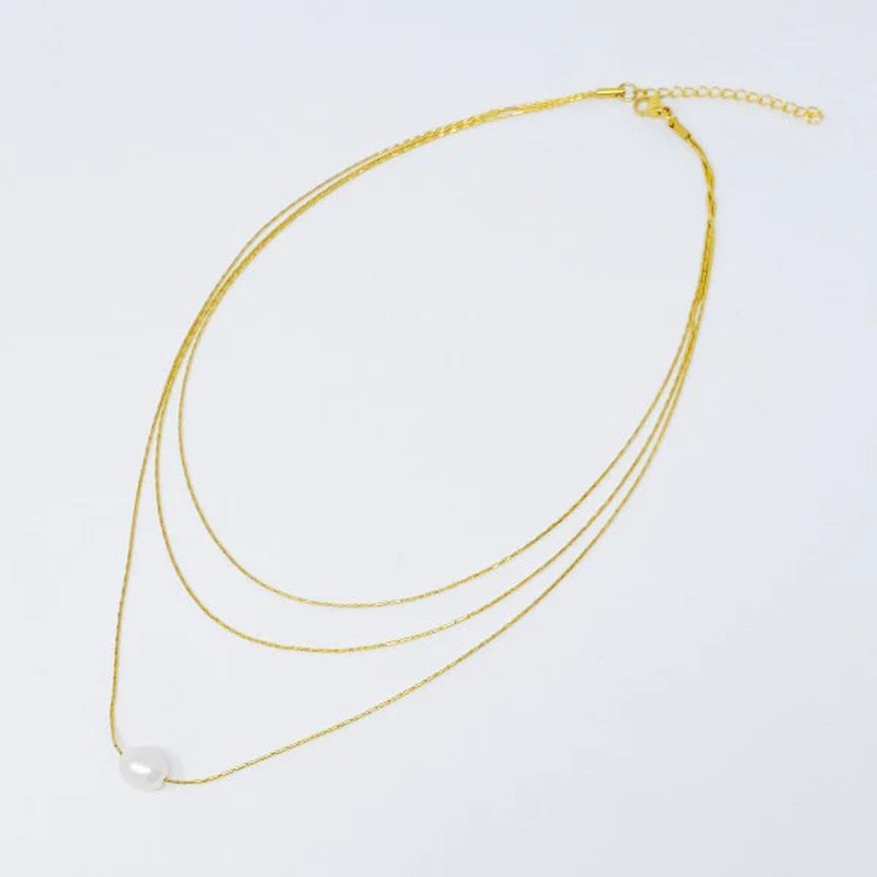 Spiritual Wellness — Layered Freshwater Pearl Pendant Necklace