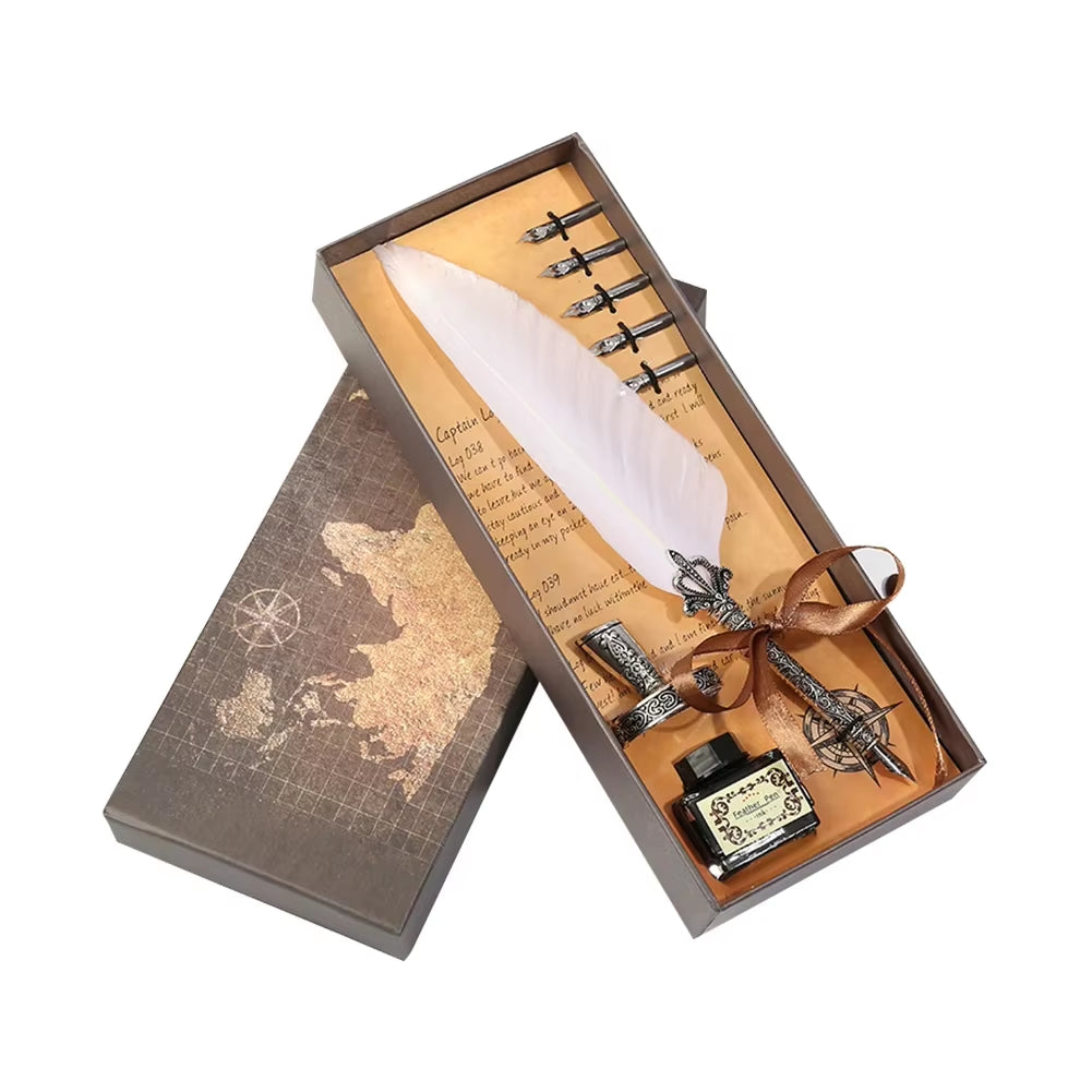 Spiritual Wellness Feather Pen Writing Ink Set