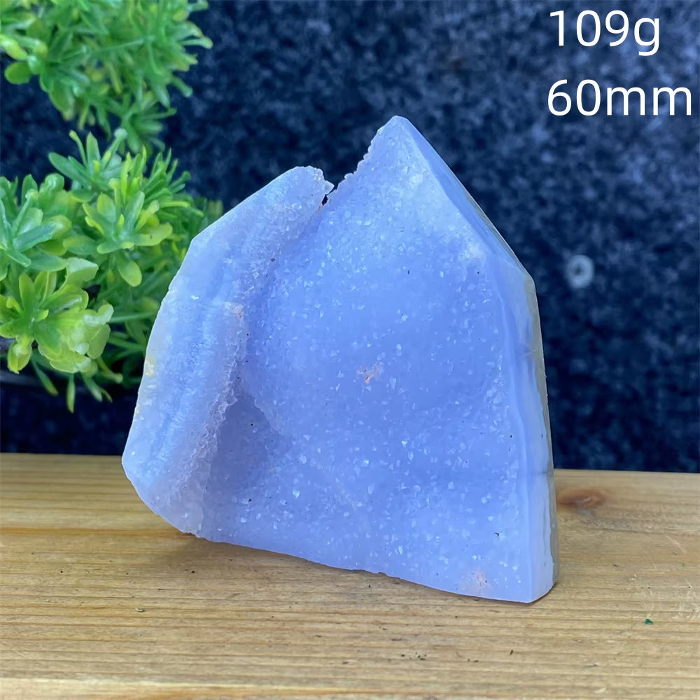 Spiritual Wellness Blue Lace Agate Geode Crystal Tower