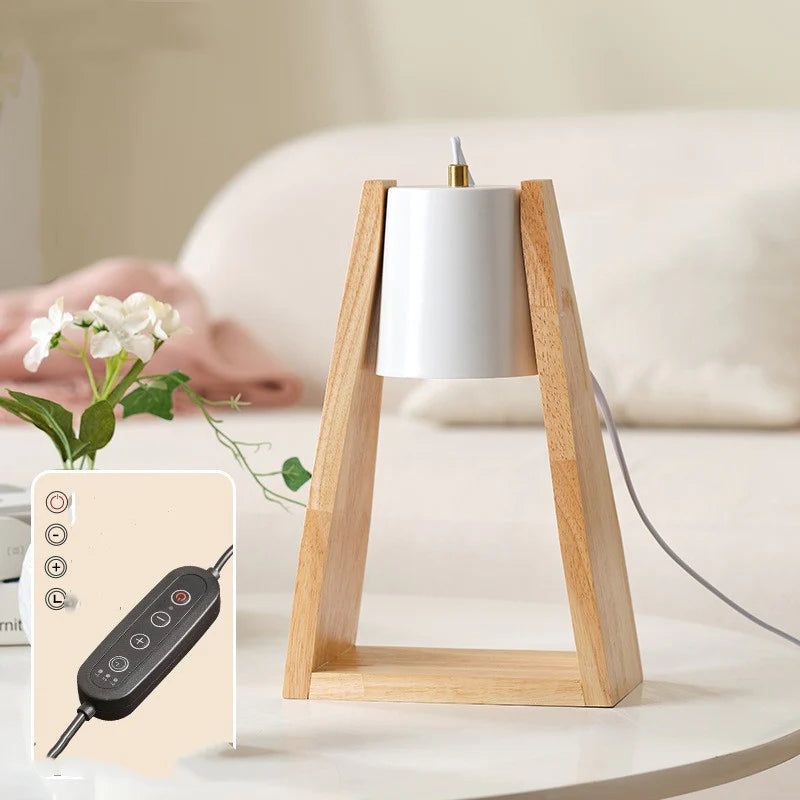 Spiritual Wellness Oriental Timber Wax Glow Adjustable Bedside Lamp