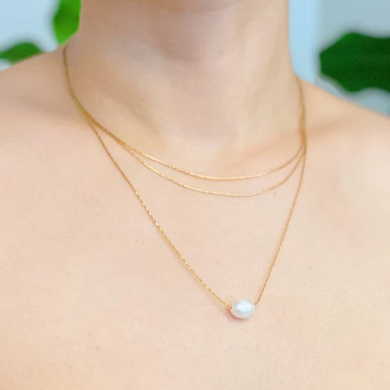 Spiritual Wellness — Layered Freshwater Pearl Pendant Necklace