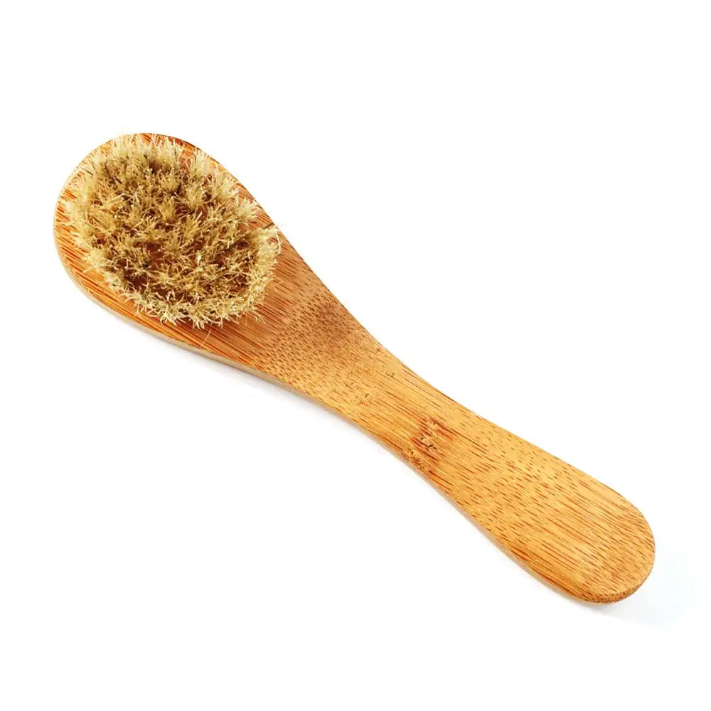 Natural Wood Facial Exfoliating Brush for Deep Cleansing & Massage