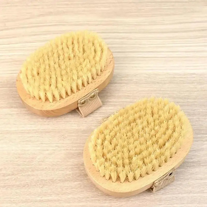 Natural Boar Bristle Bamboo Body Brush for Exfoliating Wet Dry Skin