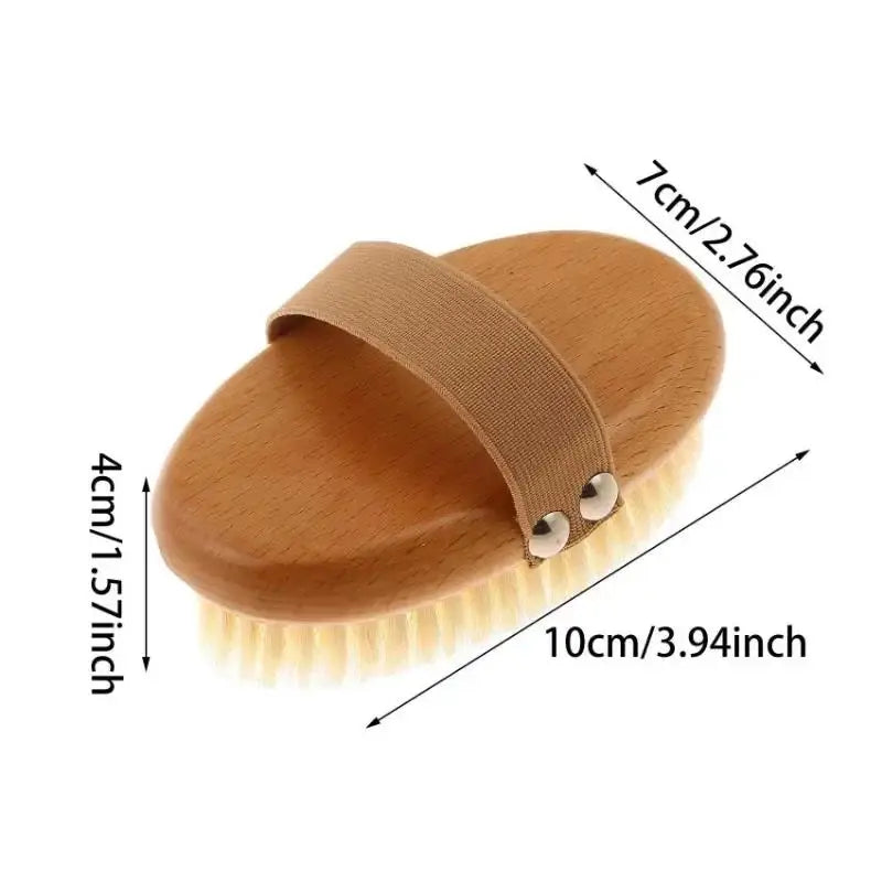 Natural Boar Bristle Bamboo Body Brush for Exfoliating Wet Dry Skin