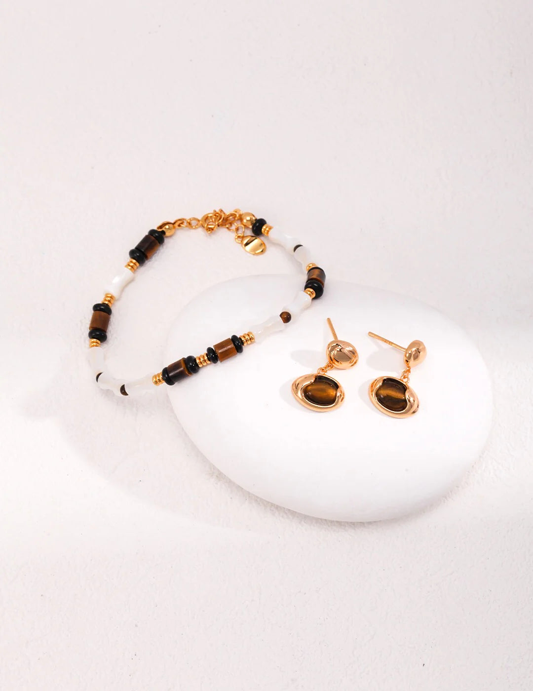 Spiritual Wellness — Tiger Eye + Mother-of-Pearl Bracelet