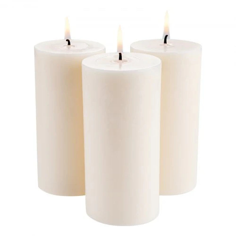 Spiritual Wellness 3-Pack Unscented Pillar Candles (65-hour)