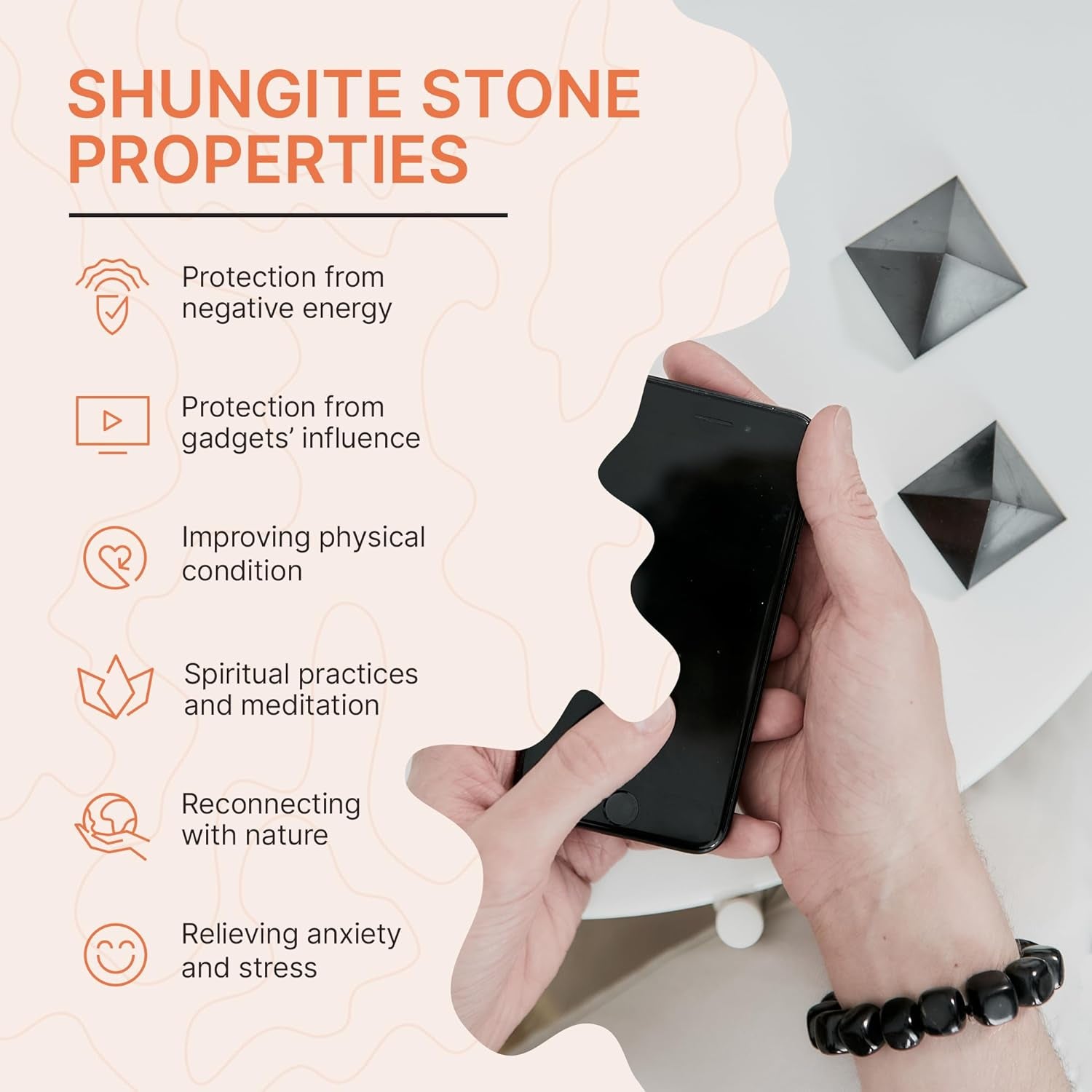 Shungite Pyramid Negative Energy Blocker
