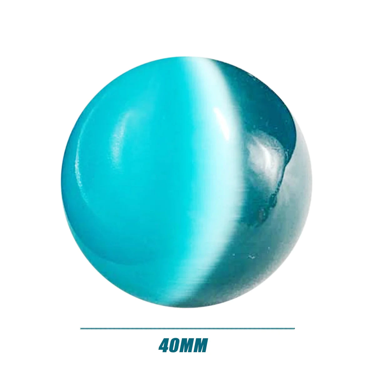 Spiritual Wellness Blue Cat’s-Eye Opal Quartz Sphere 40 mm