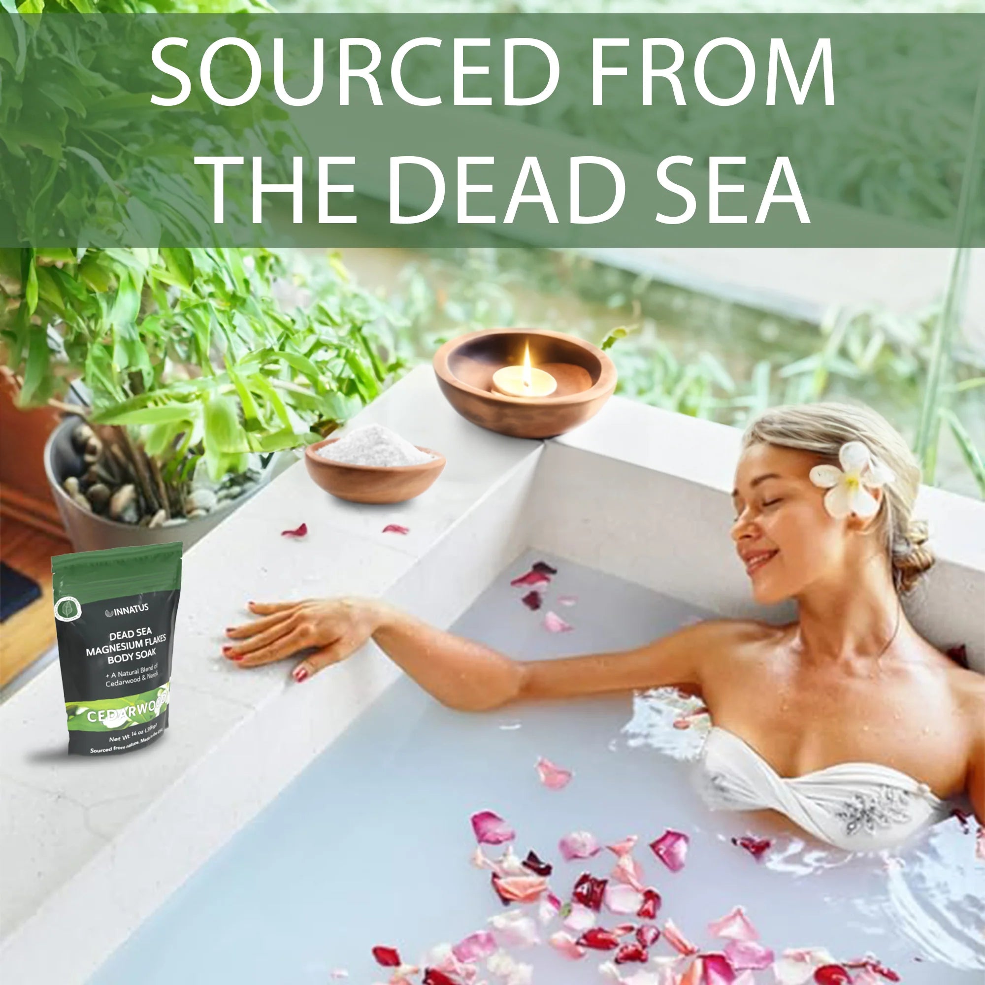 Spiritual Wellness Dead Sea Magnesium Flakes — Cedarwood Grounding