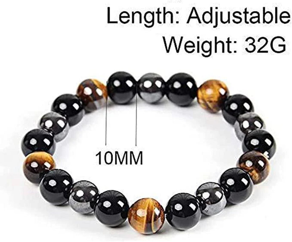 Spiritual Wellness — Triple-Protection Bracelet (Obsidian, Hematite, Blue Tiger Eye)