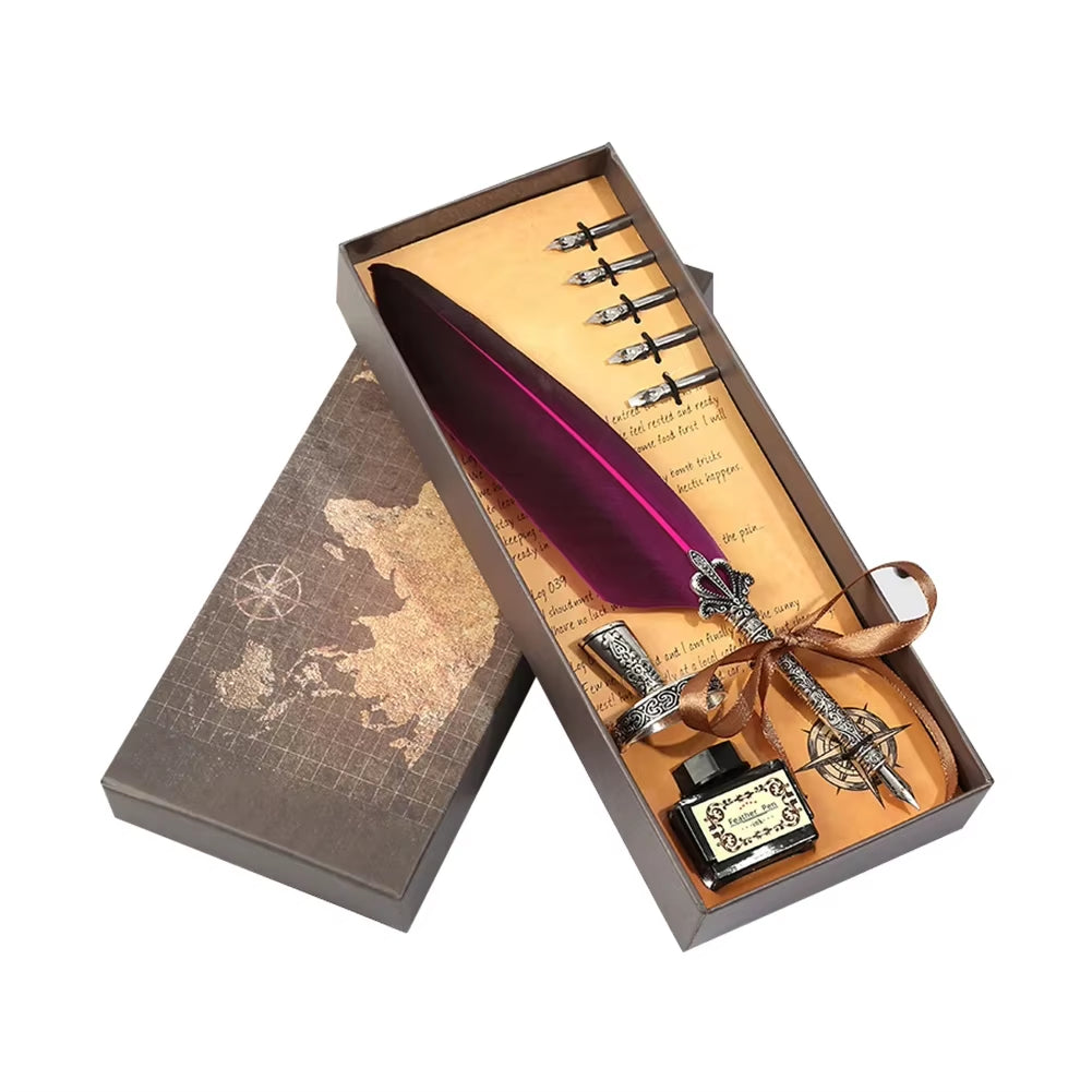 Spiritual Wellness Feather Pen Writing Ink Set
