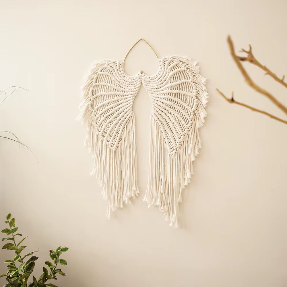 Spiritual Wellness Angel Wings Macrame Wall Hanging
