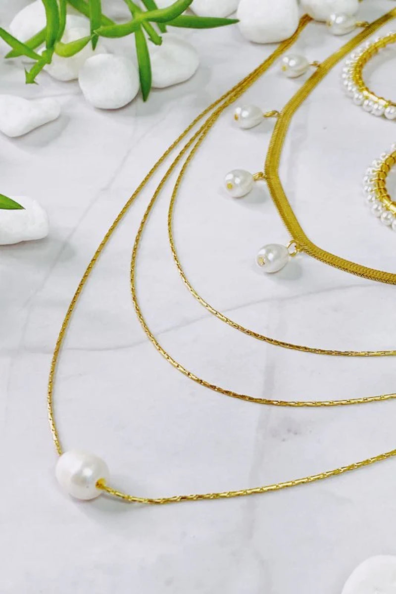 Spiritual Wellness — Layered Freshwater Pearl Pendant Necklace