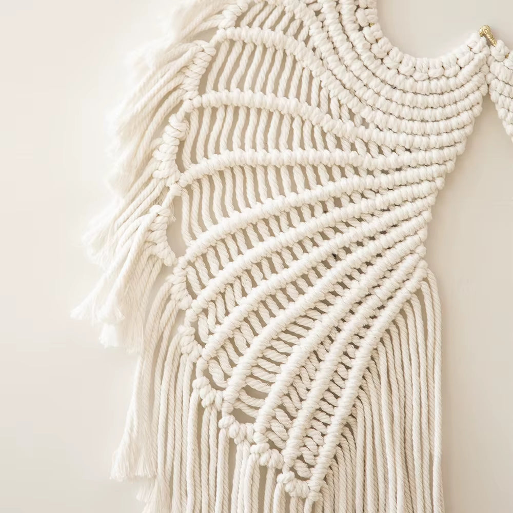 Spiritual Wellness Angel Wings Macrame Wall Hanging