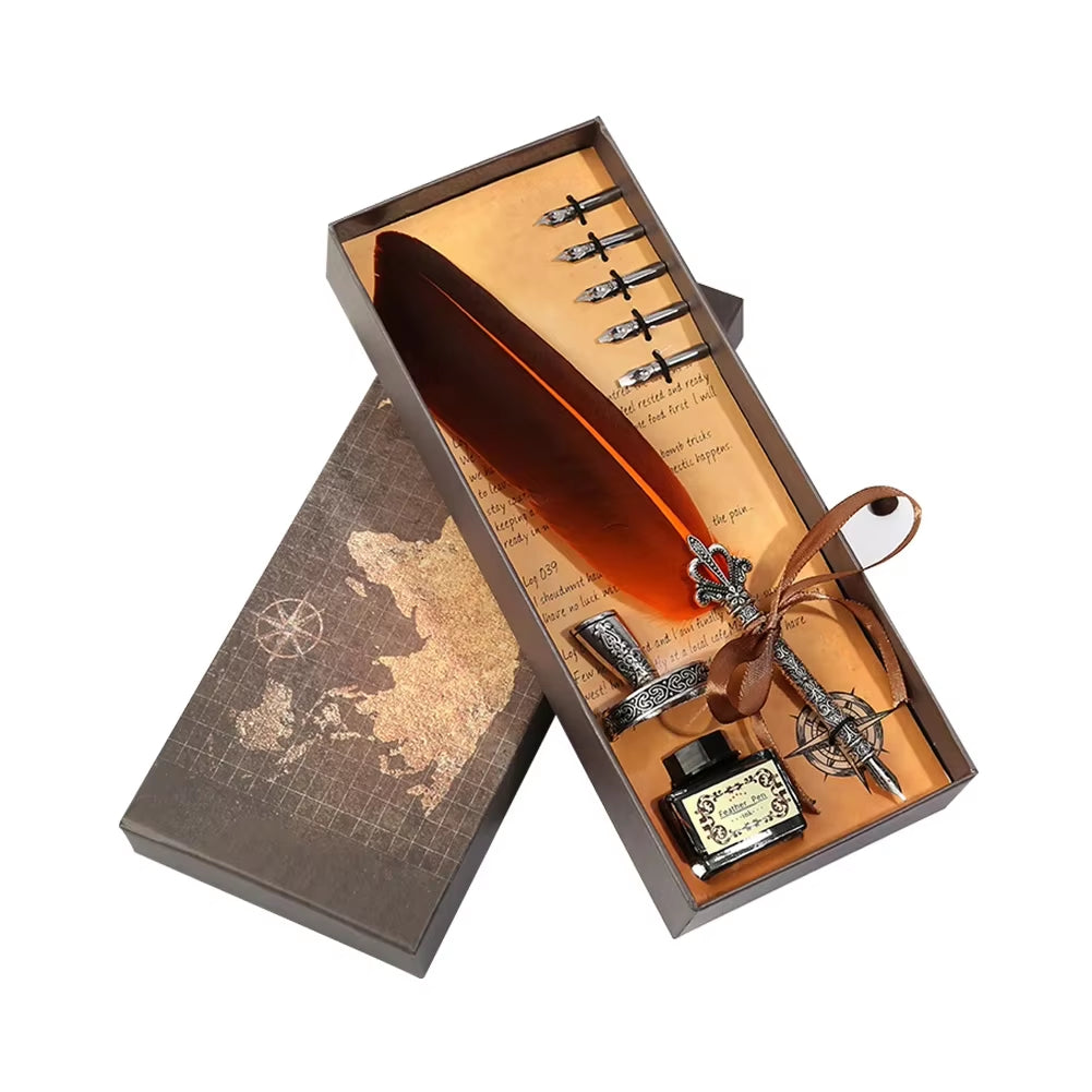 Spiritual Wellness Feather Pen Writing Ink Set