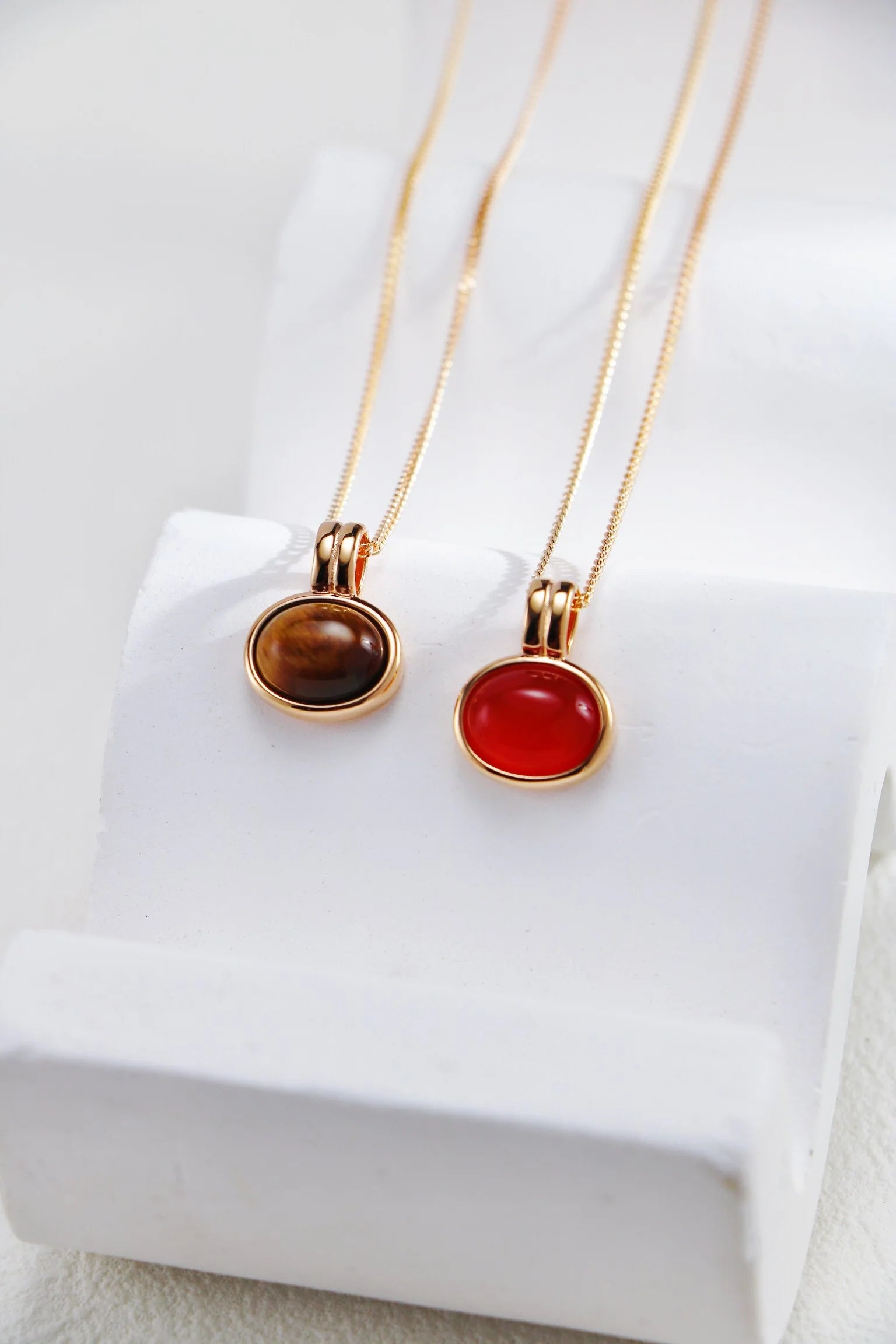 Spiritual Wellness — Natural Tiger Eye / Red Agate Necklace