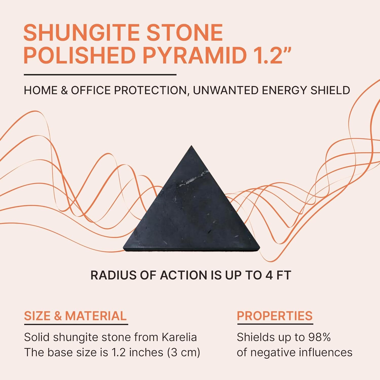 Shungite Pyramid Negative Energy Blocker