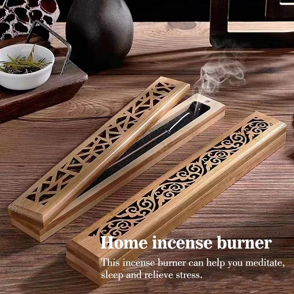 Spiritual Wellness — Natural Bamboo Board Incense Holder (Anti-Ash)